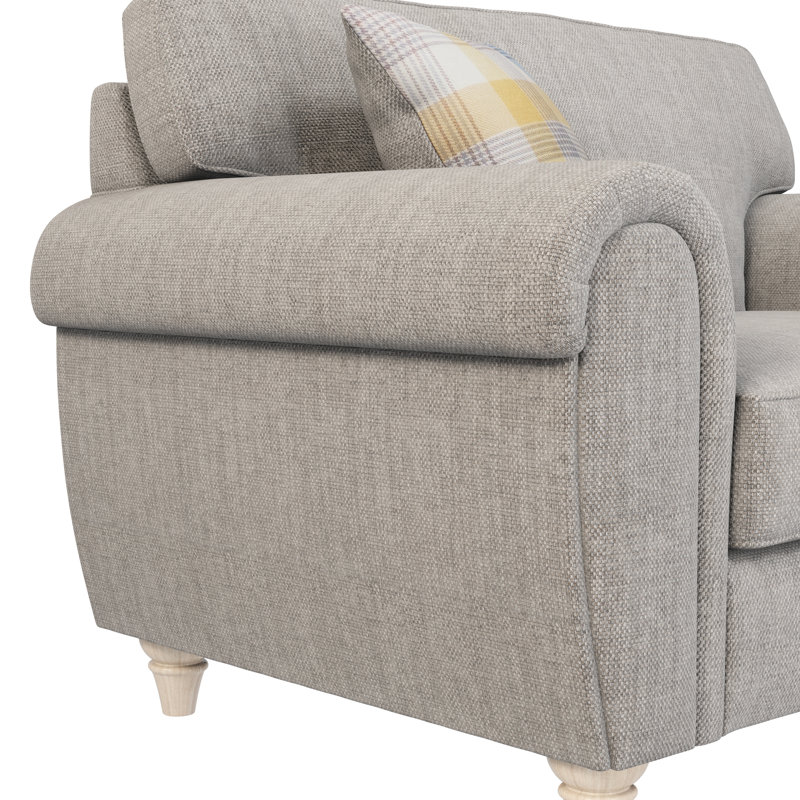 Vivo Upholstered Chair And A Half, Silver