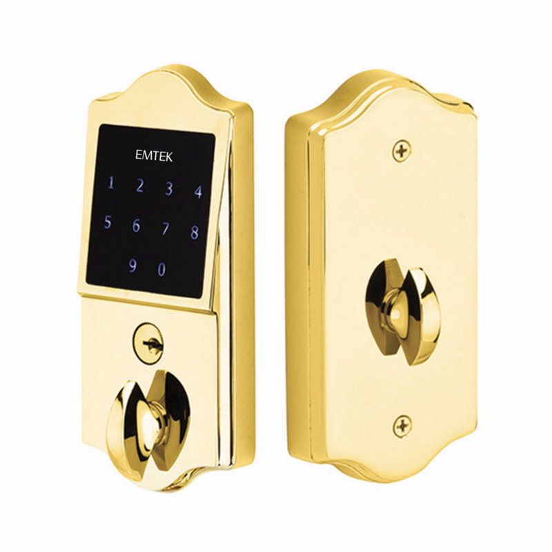 EmTouch Classic Electronic Touchscreen Deadbolt, Polished Brass