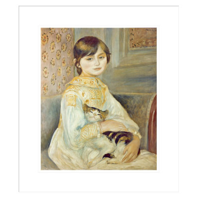 «Julie Manet with Cat» par Pierre-Auguste Renoir, impression giclée encadrée