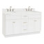 Meuble-lavabo double autoportant 60 po avec plateau en quartz Abell-94003721