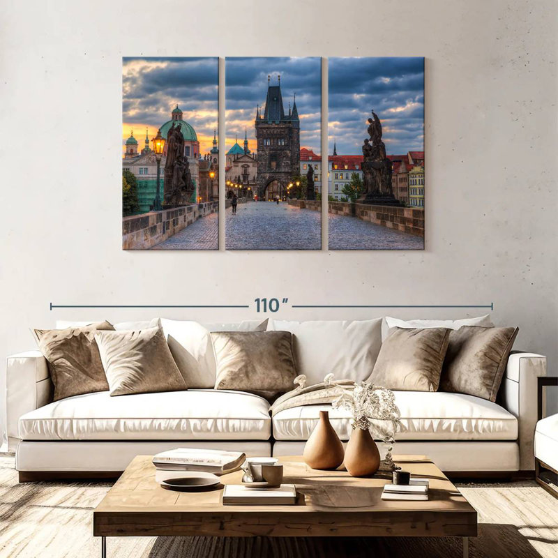 Lilie Prague, pont Charles, H 48 po x l 74 po
