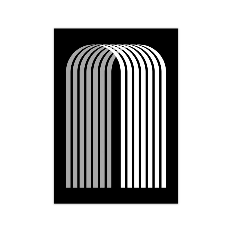 Modern Black And White Geometric Original - Print, 30cm H x 21cm W x 1cm D, No Frame