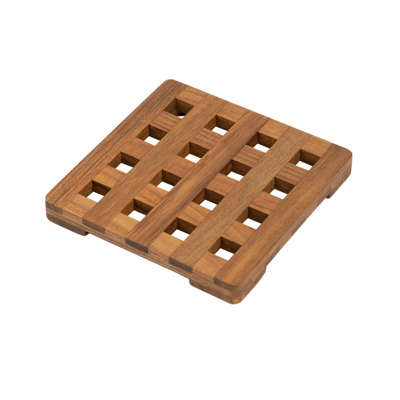 Small Square Teak Wood Heat-Resistant Trivet