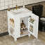 Meuble-lavabo de salle de bain avec lavabo, tablette de porte et rangement latéral ouvert-1877554404