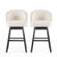 Tabouret de bar pivotant à 360 degrés avec superbe garniture cloutée, ensemble de 2, beige