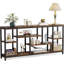 Console industrielle extra longue 70,9 po, canapé à 3 niveaux derrière le canapé avec tablettes de rangement, table d'appoint étroite pour le couloir d'entrée dans le salon, brun rustique