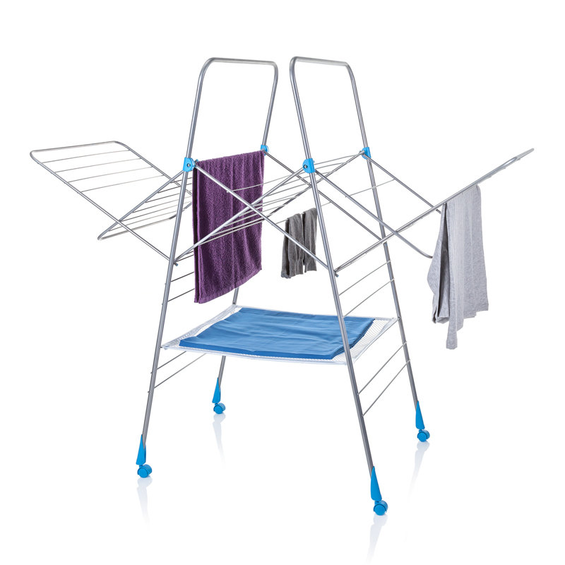Minky Silver and Blue Multi-Level Steel Drying Rack