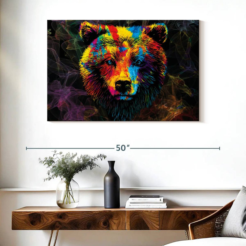 «Grizzly Bear Smoky Color Bear» sur toile, H 26 po x l 39 po x P 1,25 po