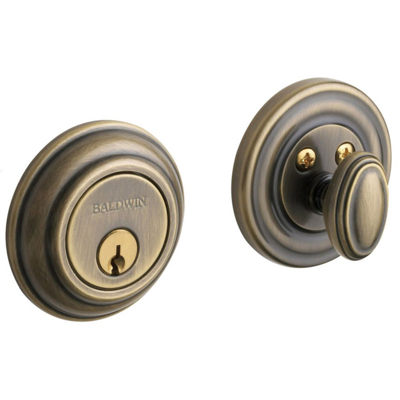 Patio Single Cylinder Deadbolt, Satin Brass & Black