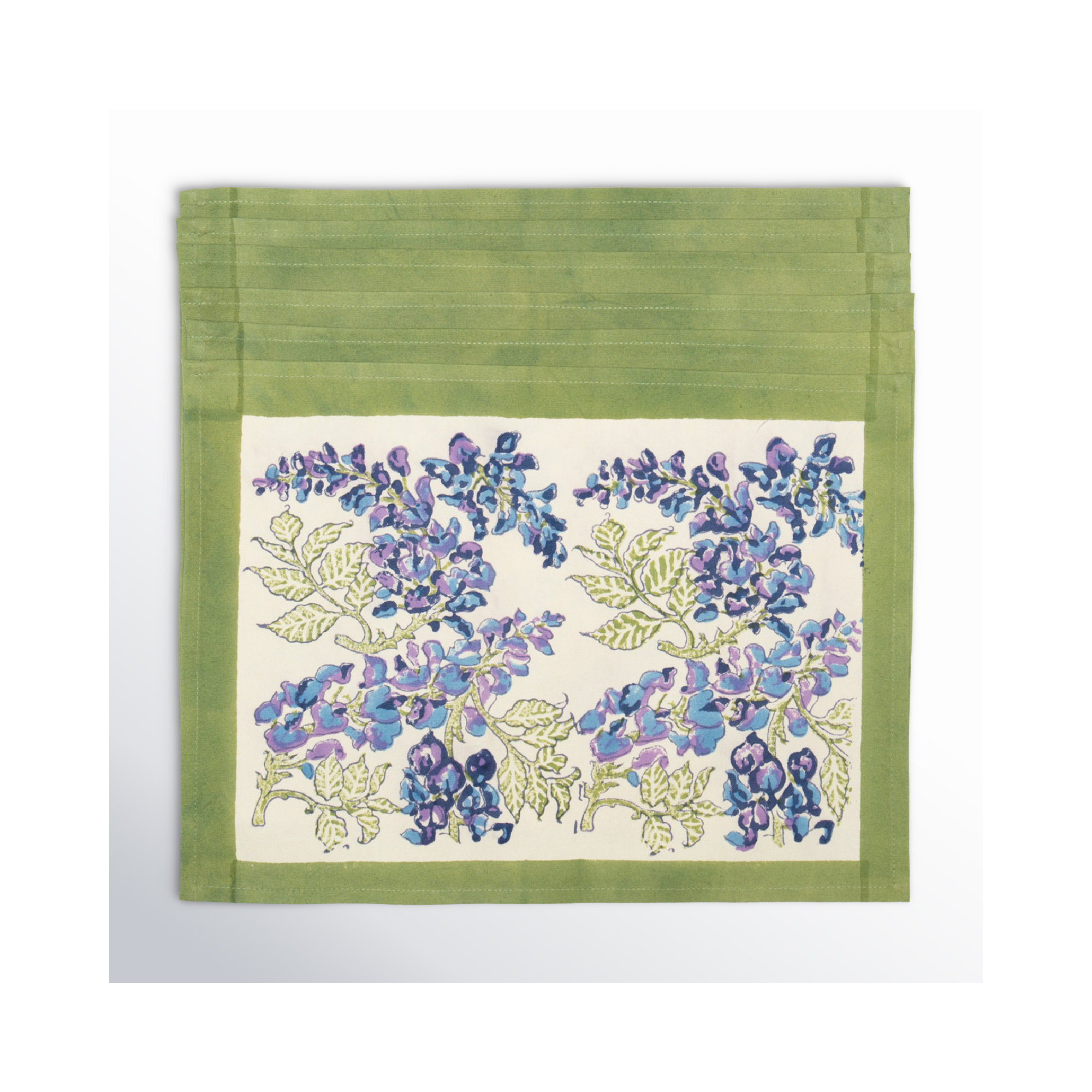 Kappa 100% Cotton Floral Rectangle Placemat, Blue/Green