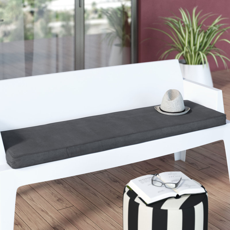 Outdoor 3'' Bench Seat Cushion, Fresco Daffodil Polyester, 60"