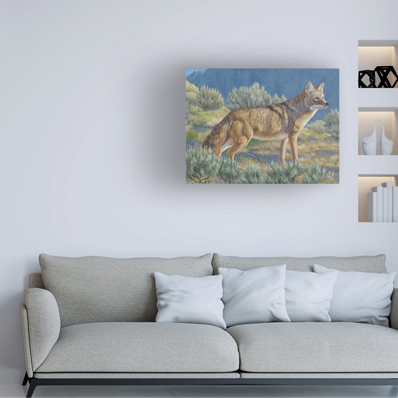 «Jeff Hoff Yellowstone Coyote», art sur toile, H 24 po x l 32 po