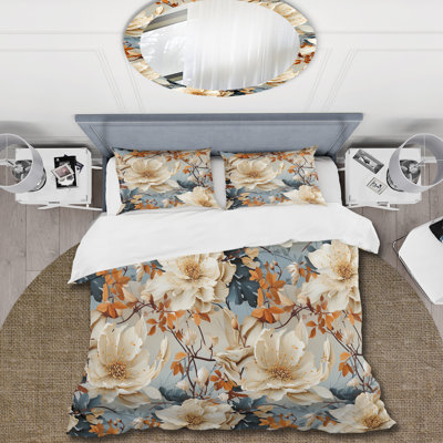Ensemble de housse de couette à motif floral de couleur pastel