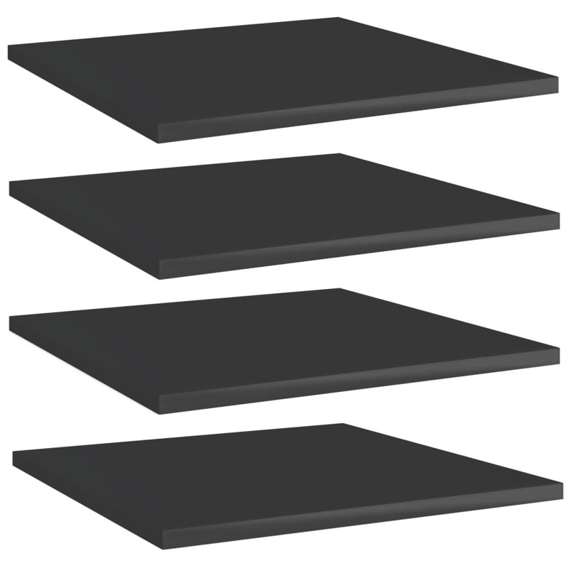 Tablettes flottantes étagères murales, Noir très lustré, H 0,6 po x l 15,7 po x P 15,7 po