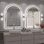 Molly Arched LED Front Light and Backlit Anti-Fog Wall Bathroom/ Vanity Mirror-2012363367