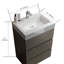 Meuble-lavabo autoportant avec rangement à 3 tiroirs pour salle de bain moderne Modlin Alice-909067455