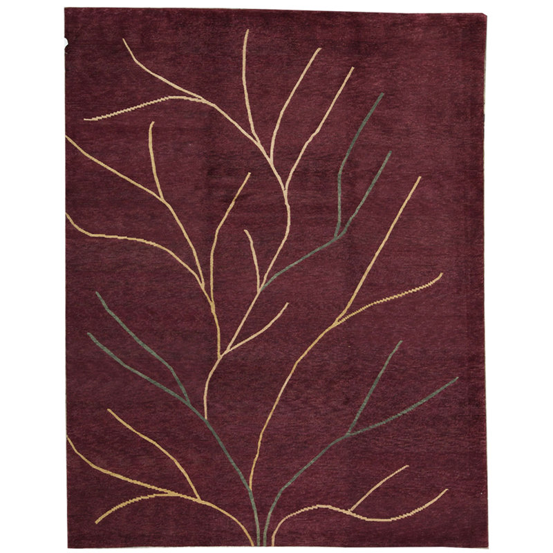 Himalayan Wool Abstract Area Rug in Peach, Rectangle 9'6" x 12'1"
