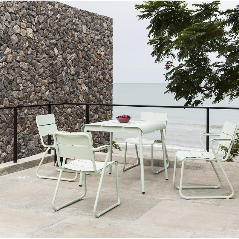 Table de salle à manger Corail, Vert pastel