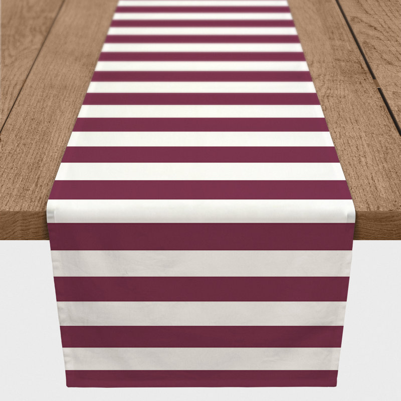 Chelene Rectangle Striped Polyester Table Runner, Purple, 16" D x 72" L