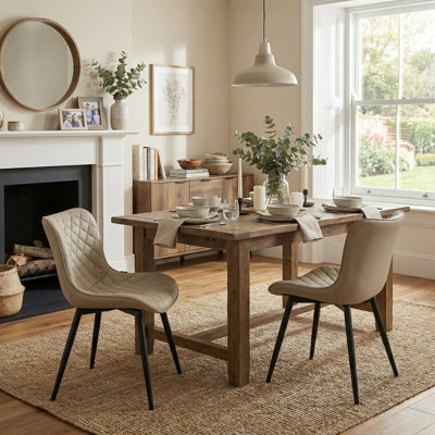 Modern Faux Leather Dining Chairs Upholstered Side Chairs for Kitchen & Living Room