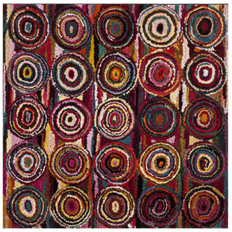 Tapis performance géométrique Miley, Carré 6 pi 7 po