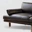 Canapé modulaire noir en cuir véritable-129159980