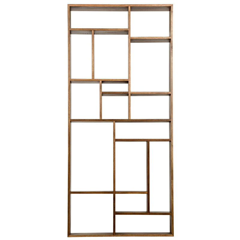 Malic Solid Wood Geometric Bookcase