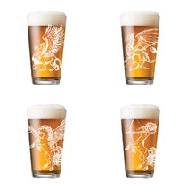 JoyJolt Striking Sketch Art Star Wars Pint Glasses - Set of 4  Pint Glass Capacity Traditional Drinking Glasses. Oversized Darth Vader  C-3PO Stormtrooper Princess Leia Drinking Glasses Set: Beer Glasses