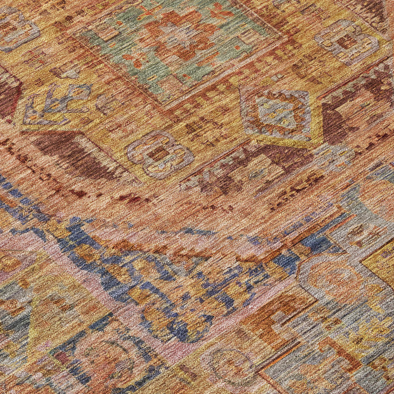 Machine Washable Indoor/Outdoor Xhevrie Paprika Rug, Runner 2'3" x 7'6"