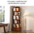 Vintage 6-Tier Rotating Bookshelf, Spinning Bookshelf Tower For Kids Adults
