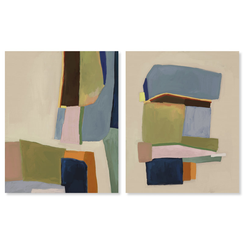 Colro View Set Abstract Canvas Print by Oliver Gal, Black Frame, 16 x 20, 20" H x 16" W, Gallery Wrapped