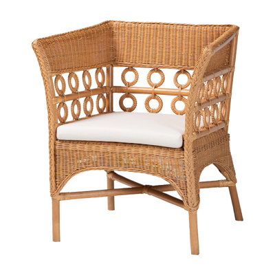 Bali & Pari Oxford Bohemian Light Honey Rattan Arm Chair