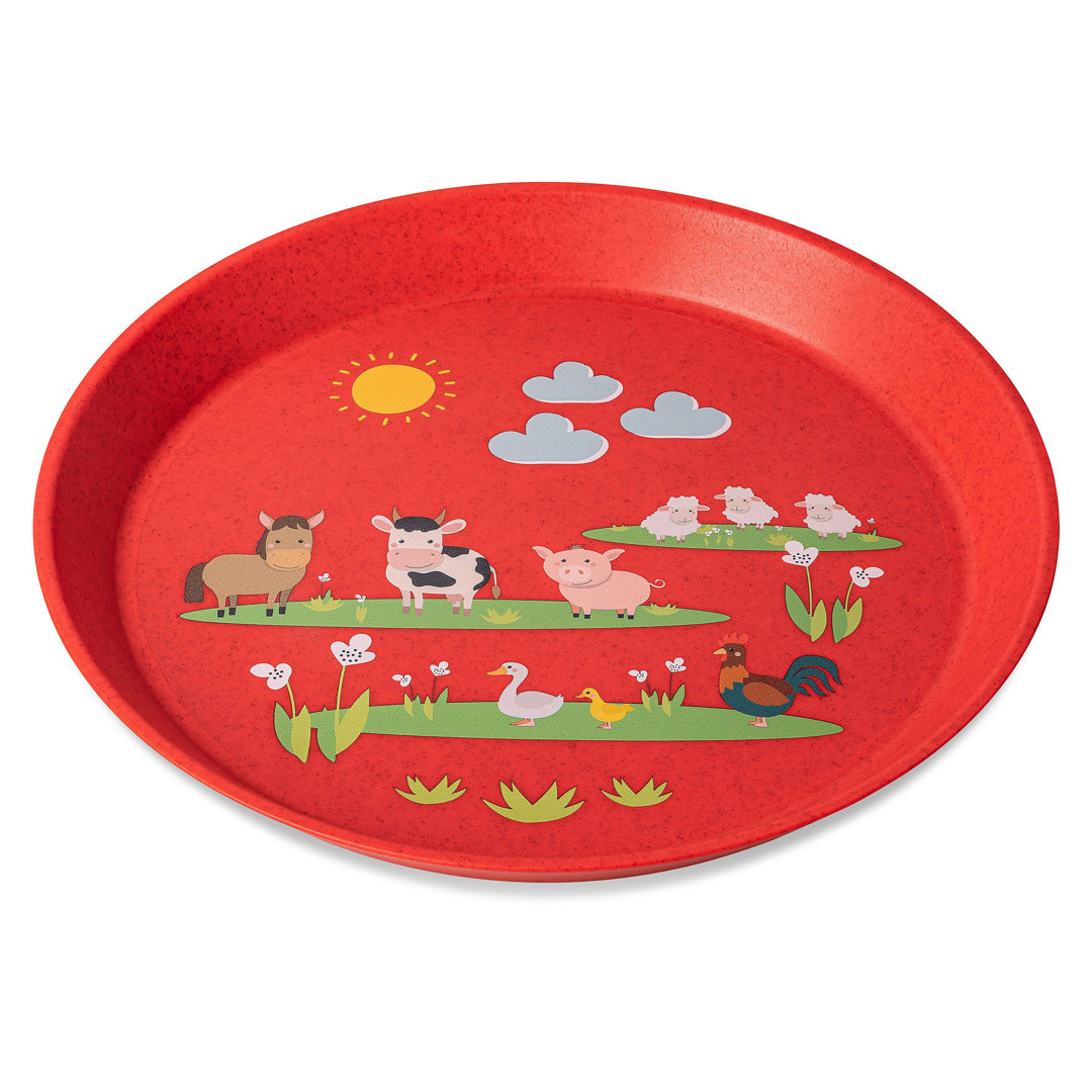 Koziol kleiner Teller Connect Plate Farm, Speiseteller, Kunststoff, Organic Red, 20.5 cm