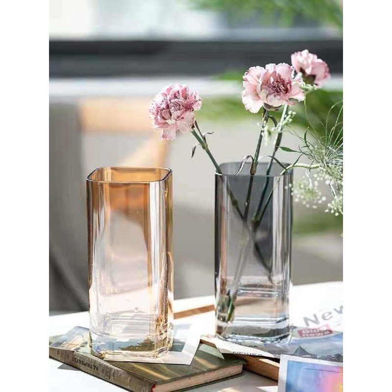 Vase cylindrique en verre pour centre de table, Arc-en-ciel