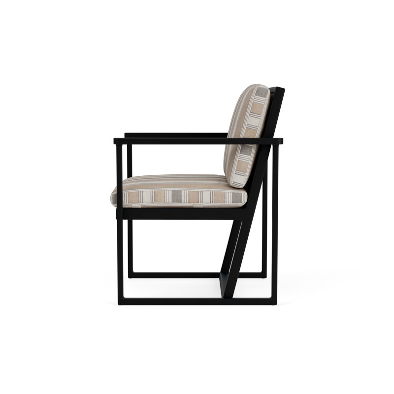 Summit Outdoor Dining Armchair, Mink, Purveyor Pewter, Ebony