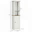 Armoire de rangement mince pour salle de bain avec trois tablettes ouvertes