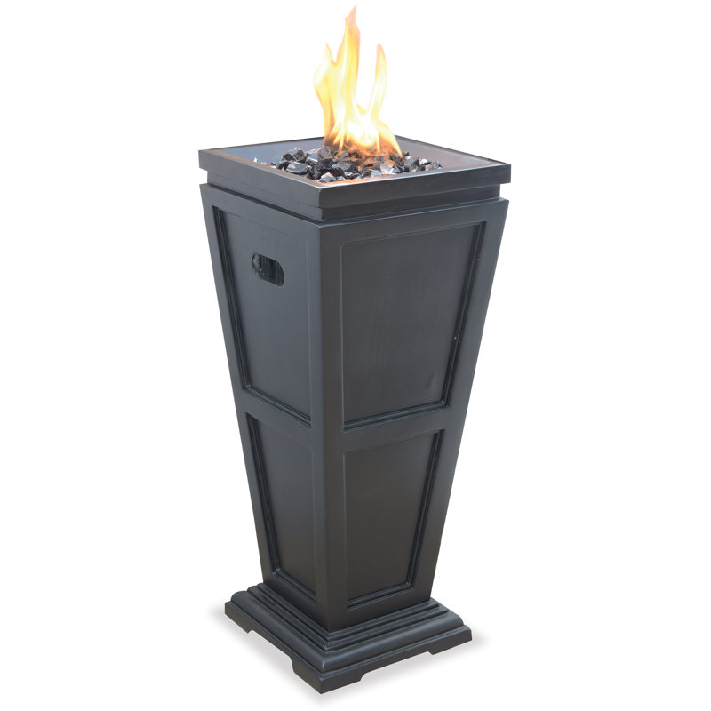 Endless Summer, 28" x 11" Slate Finish Outdoor LP Gas Fire Column