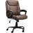 Mid-Back Office Computer Desk Chair With Armrest - Brown