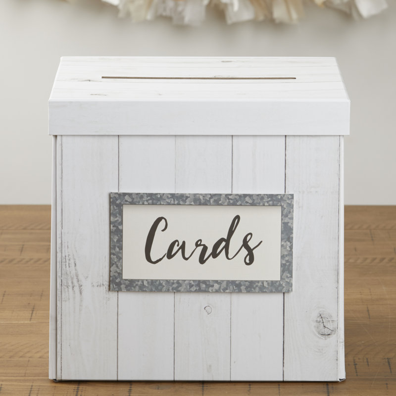Paper Gift Card Holder, Rustic White Wood