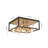 5-Light Square Cage Crystal Dimmable Flush Mount