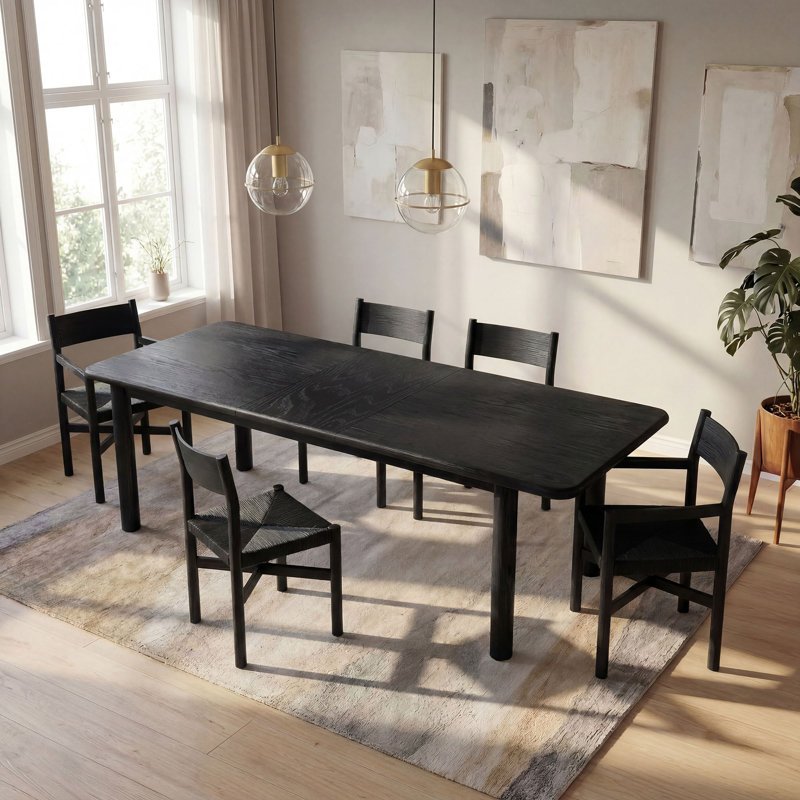 Table de salle à manger extensible Robinett, Noir