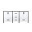 Meuble-lavabo double blanc l 72 po x P 22 po