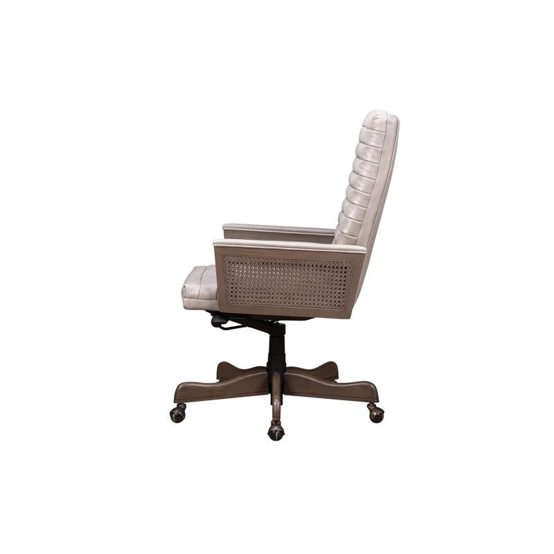 Montauk Executive Swivel Chair in Ashland Pearl, Anniston Slate