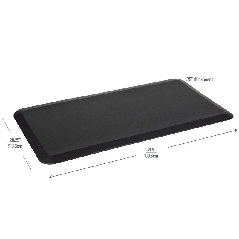  Tapis de cuisine anti-fatigue, tapis de bureau debout, tapis rembourré, bureau, cuisine, caoutchouc, 39,5 x 20,25 x 0,75