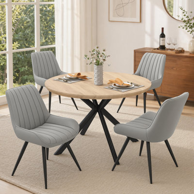 Ensemble de table de salle à manger 47,2 po avec 4 chaises rembourrées