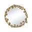 35,35 po Large miroir mural en métal avec embellissement de feuille d'or, accessoire de salon moderne, fer robuste et