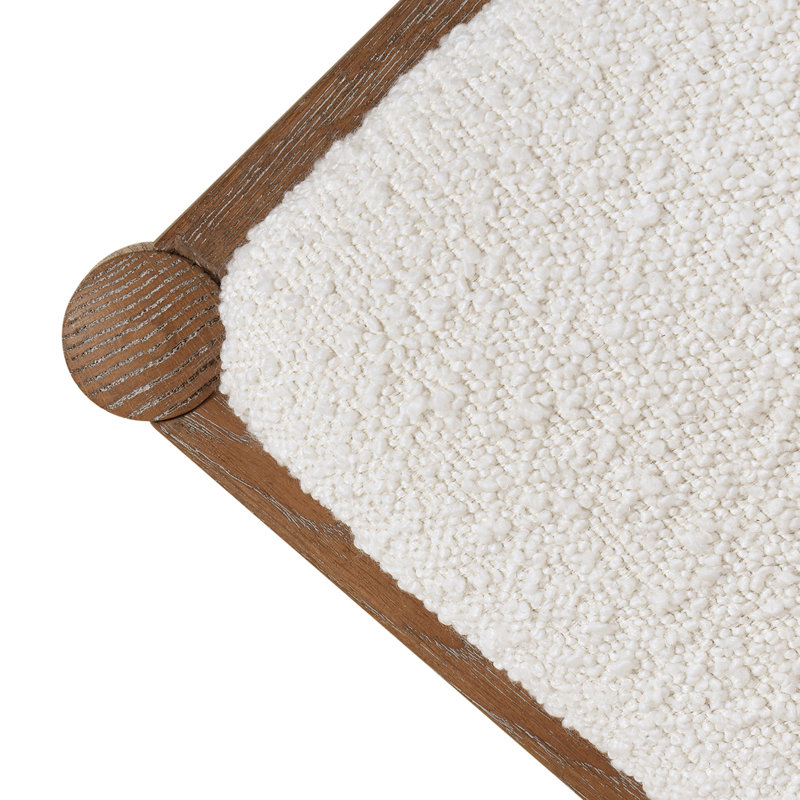 Chaise rembourrée Cossette, Brun, Bouclé ivoire