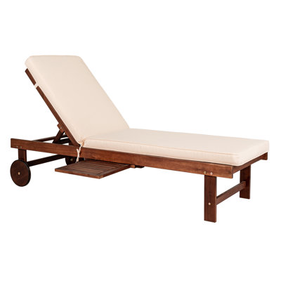 Rogyne 68.9" Long Reclining Acacia Single Chaise with Cushions by Red Barrel Studio