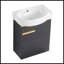 Meuble-lavabo compact à fermeture en douceur avec lavabo, parfait pour les petits espaces et un design élégant