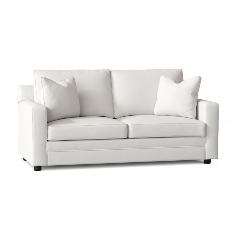 Aukai Upholstered 72'' Sleeper Sofa, Classic Bleach White Twill